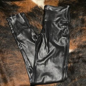 Spanx faux leather  leggings medium